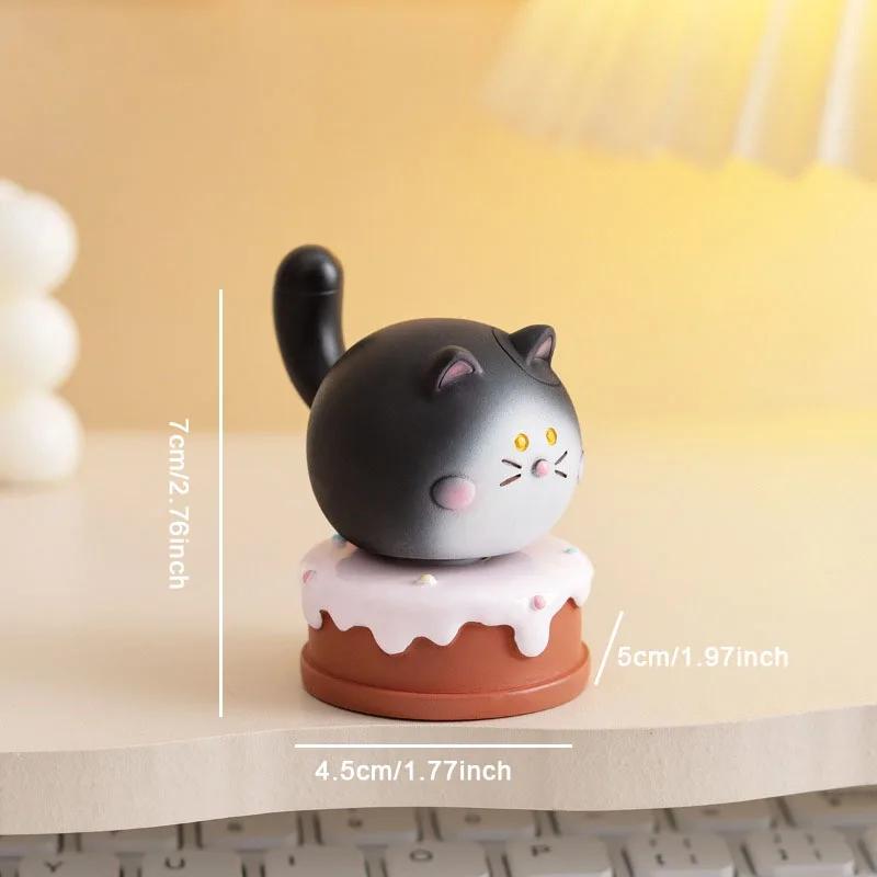 Creative Resin Rotating Kitten Animal Ornaments Living Room Bedroom Entrance Office Desktop Animal Statue Crafts Birthday Gift