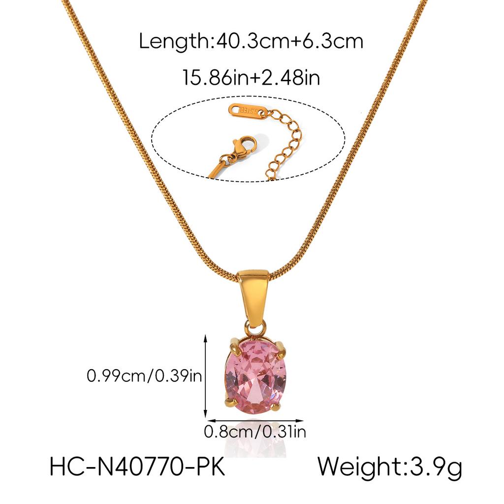 Euro-American Ins style minimalist zircon women's pendant light luxury high-end clavicle chain necklace stainless steel