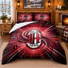 Печатный комплект постельного белья из 3 предметов с узором AC Milan, простыня, наволочка для декора спальни