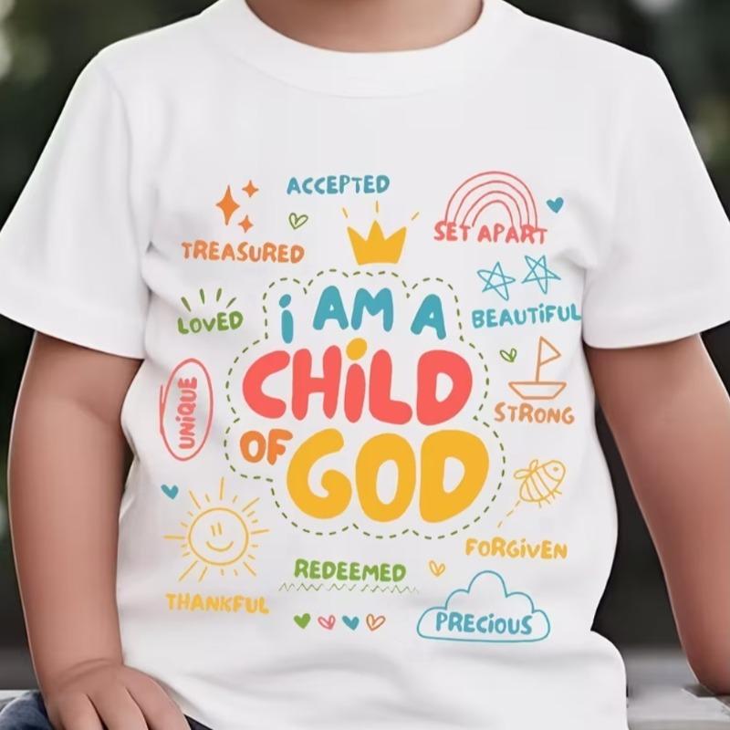Boys "I AM A CHILD OF GOD" Graphic Crewneck Short Sleeve Tee