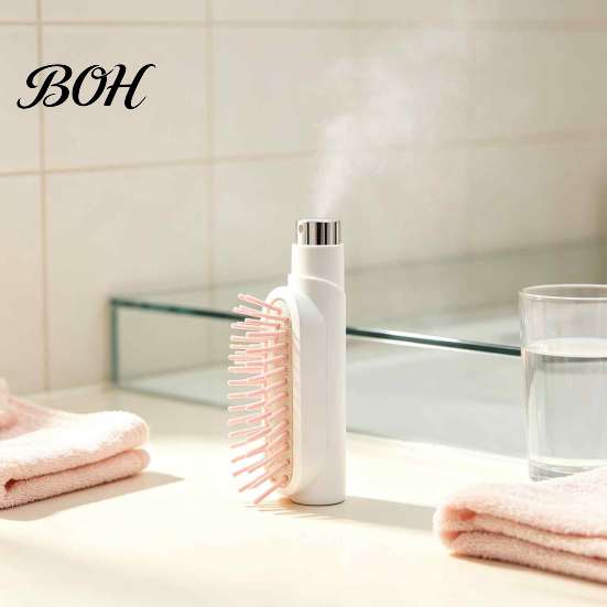 Portable Hair Brush 2-In-1 Spray Brush, Frizz Control Scalp Massage Detangling Hydrating Men Women Misting for Dry, Flyaway & Tangled Quick