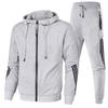 Men Hoodies+Pants Sets Triple Slant Hoodie Jacket Sport Zipper Tracksuits Sports Jogging Male Fitness Clothing Two Piece