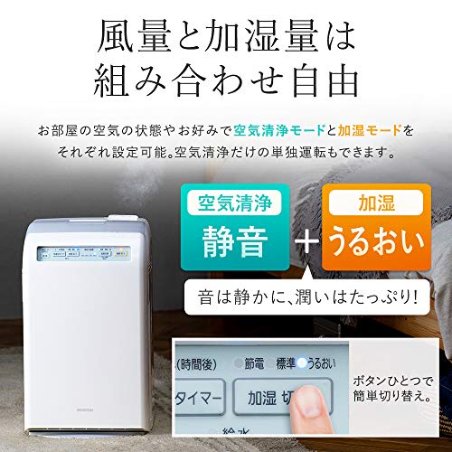 IRIS OHYAMA Air Purifier with Humidification Function, 10 Tatami Mats, Humidifier, Steam Type (Heating Type), Humidification Volume, 300ml, Deodorizin