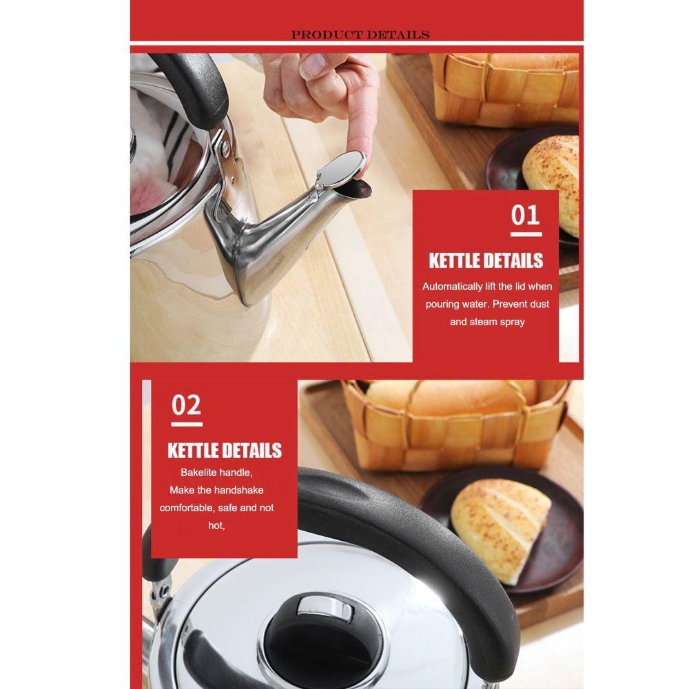 Чайник со свистком 2 л/3 л/4 л, чайник из нержавеющей стали 304, бытовой кофейник, кухонные аксессуары