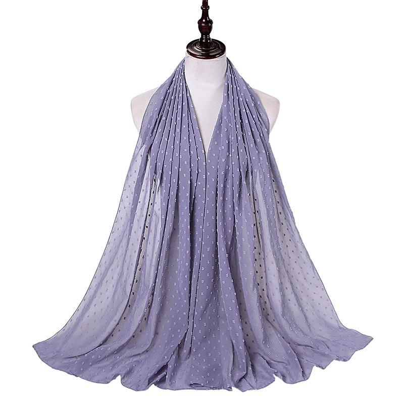 Solid Pearl Chiffon Hijab Scarf Woman Muslim Hijab Shawls Ladyies Ethnic Islamic Turban
