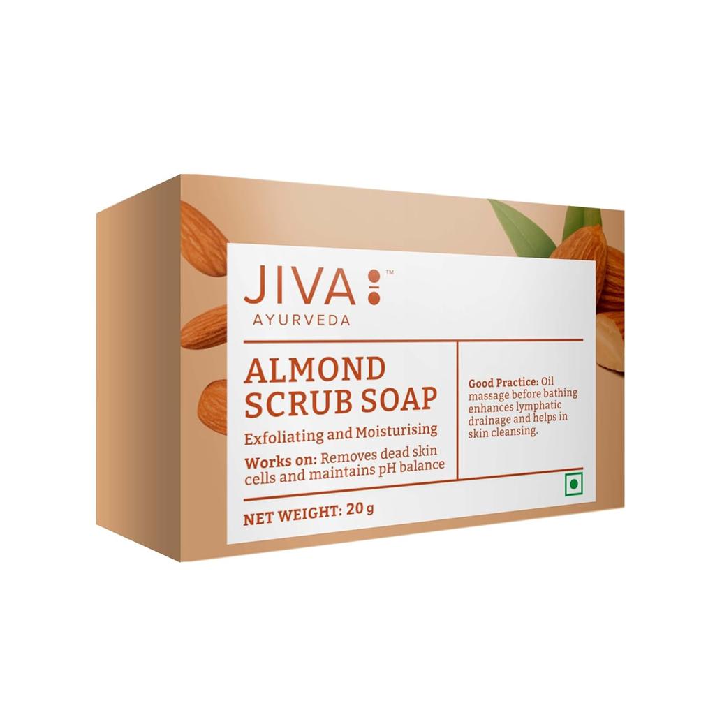 Мыло Jiva Almond 100 г X Упаковка из 7 натуральных очищающих брусков для всех типов кожи Кремовая пена Ежедневное купание Сияние Использовать брусок