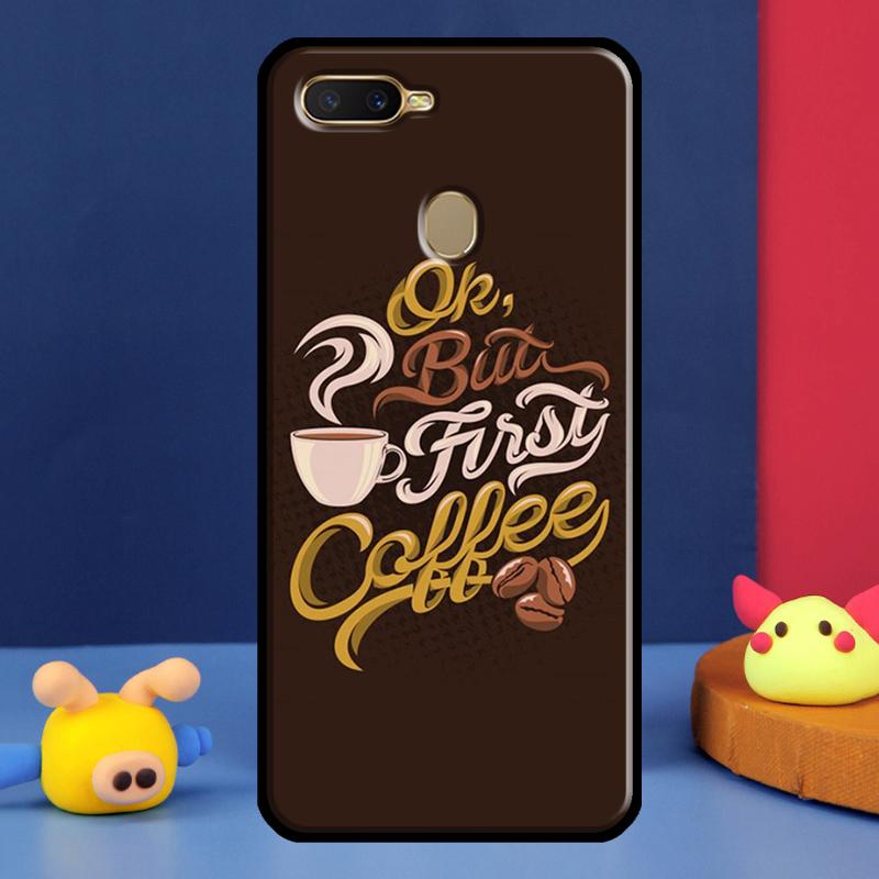 ОК, но сначала кофе Чехол для телефона Oppo A54 A57 S A78 A58 A98 A5 A9 A91 A15 A16 A17 A52 A72 A76 A96 A74 A94 A77