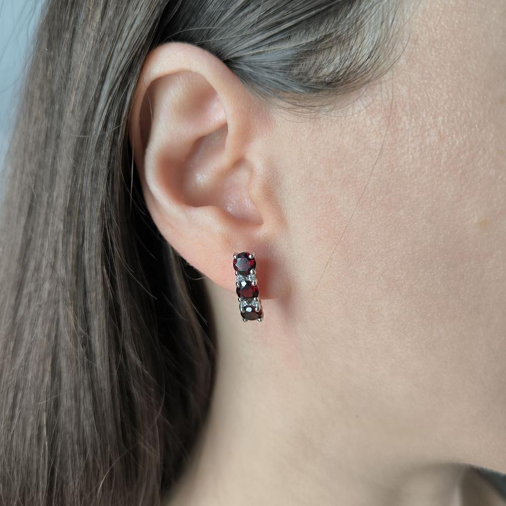 Серебряные серьги с натуральным гранатом 3.74ct (2181958)