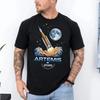 Футболка с изображением запуска ракеты Artemis II 2026 Мужская Женская Летняя Хлопковая Одежда Модная Футболка с Круглым Вырезом и Коротким Рукавом Уличная Мода Унисекс