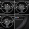 Car Leather Steering Wheel Cover Breathable Non Slip Protect Hood For Volvo Xc60 Xc90 V40 V60 S60 V50 V90 S80 C40 XC40 Rdesign