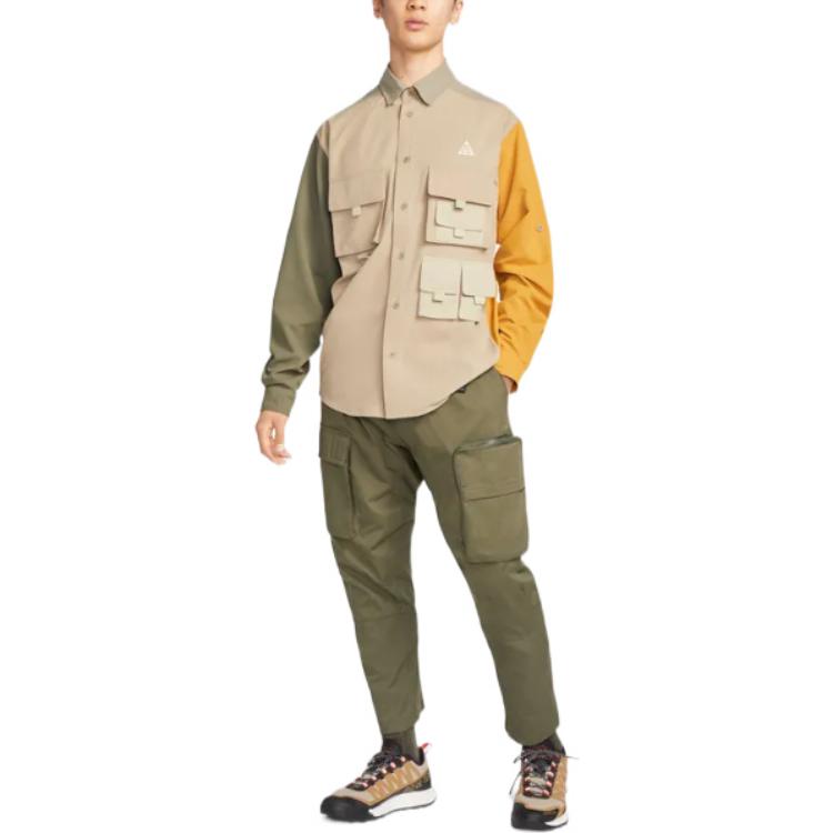 Nike Мужская рубашка ACG с кофейным воротником, умеренная рубашка DN3937-247