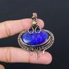 Драгоценный камень лазурит из чистой медной проволоки, обернутый подвеской ручной работы, ювелирное изделие для нее