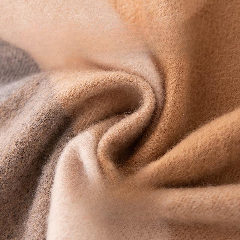 Чисто кашемировый шарф для женщин на зиму, утолщенный мужской кашемировый шарф в клетку высокого класса для пары, зимний стиль