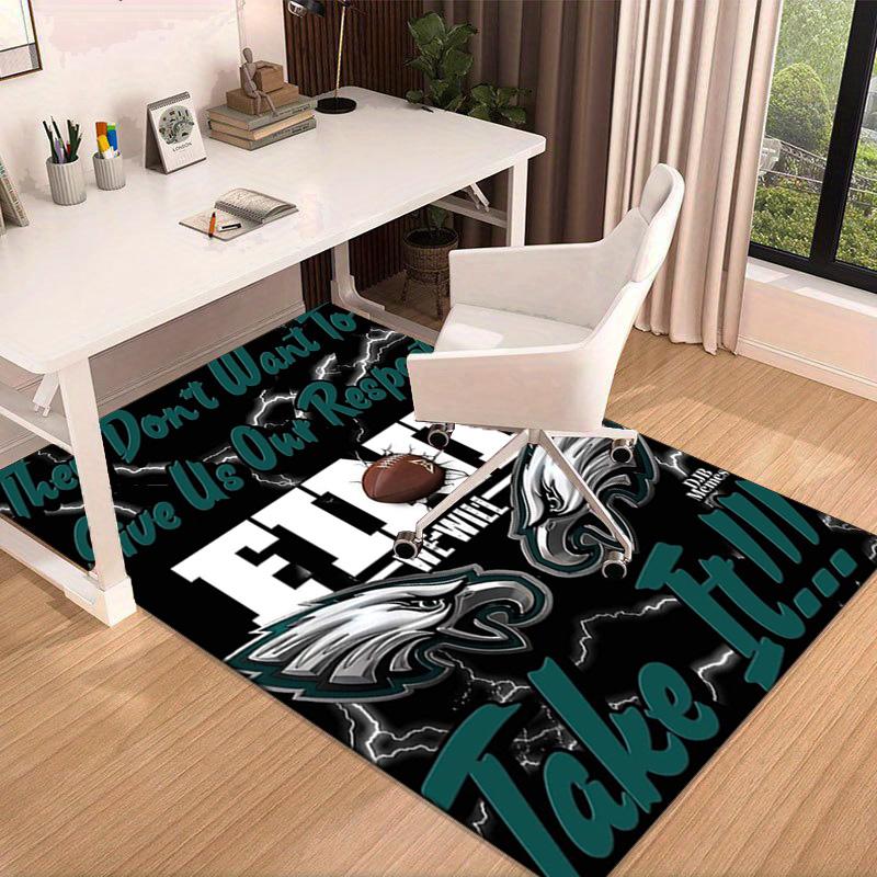 Коврик для пола Philadelphia Eagles Ночная игра для офиса, Коврик под стул, Декоративный ковер Коврик для гостиной, Большой размер Подарки для фанатов Рождественские подарки
