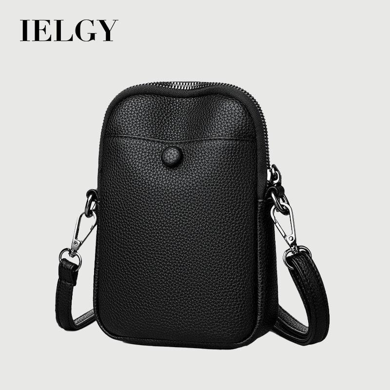 IELGY Mobile Phone Bag Shoulder Messenger Soft Leather Shoulder Bag