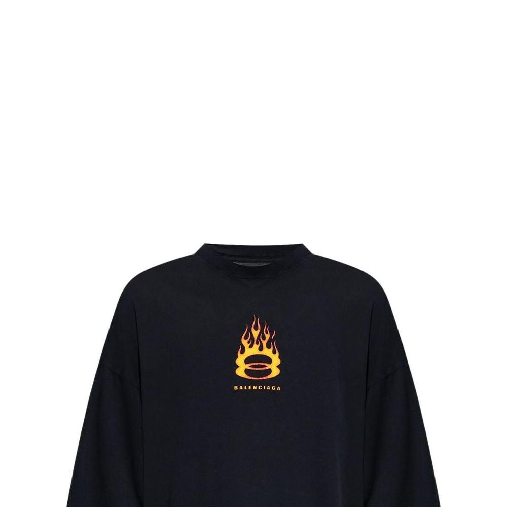 Balenciaga Logo Printed Long Sleeved T Shirt 796917TQVW61134