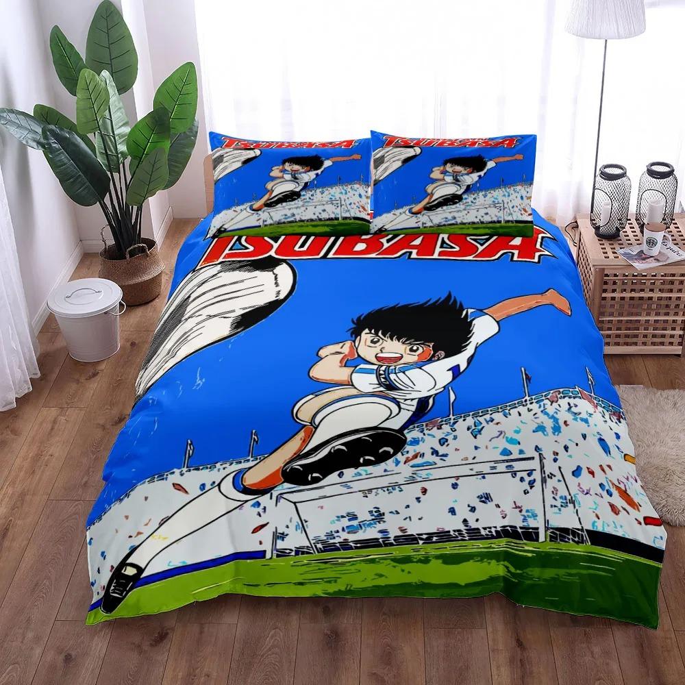 Набор пододеяльников Captain Tsubasa Аниме Размер King Queen Double Full Twin Single Мягкое постельное белье
