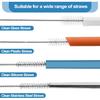 Owala Straw Cleaner Brush - Extra Long 12.5 inch Pipe Cleaners, Extra Wide 10mm Stainless Steel Cleaning Brush Set for Straws on Cups, Water Bottles,