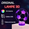 Lampe de Chevet 3D LED Ballon Football - Personnalisable - 16 couleurs - Télécommande incluse