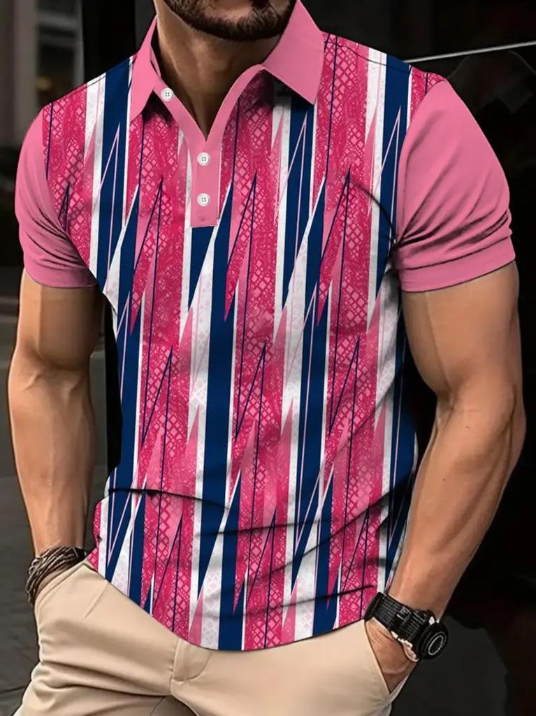 Casual essential! Leaf print short-sleeve polo, stylish and versatile.
