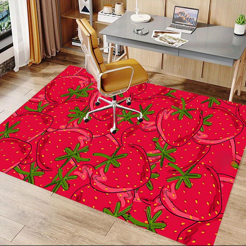 1 шт. ковер на пол с рисунком клубники, очень большой, нескользящий, для офиса, семьи, студии, ковер для большой площади, ковер для помещений, яркий акцент