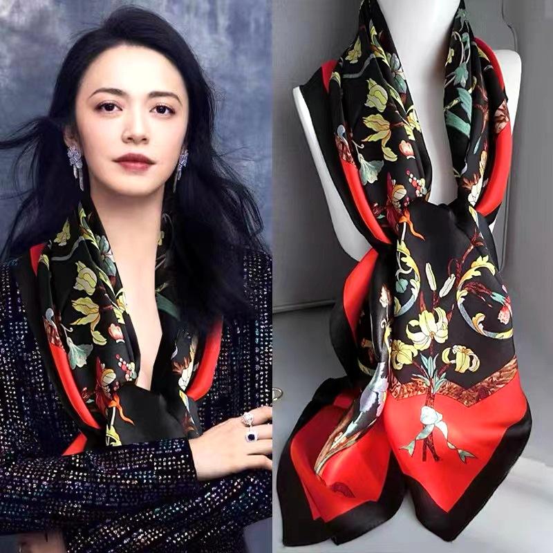 They Are All Very Good. Su Mingyu Yao Chen Has The Same Plain Satin Silk Square Scarf, Silk Scarf, Mulberry Silk Scarf, And Versatile Yarn Scarf.