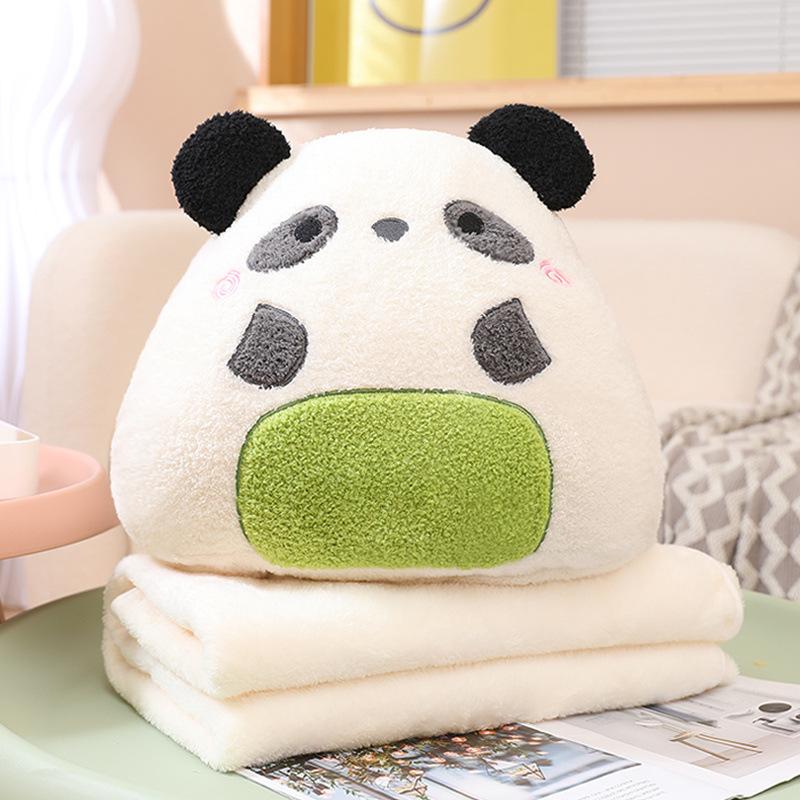 Cute Panda Rabbit Throw Pillow Blanket Plush Toy Office Nap Air Conditioner Blanket Girl Birthday Gift