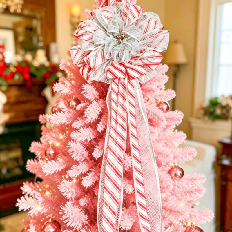 Christmas Velvet Ribbon Bow Ornaments Window Wall Tree Decorations Gift Box