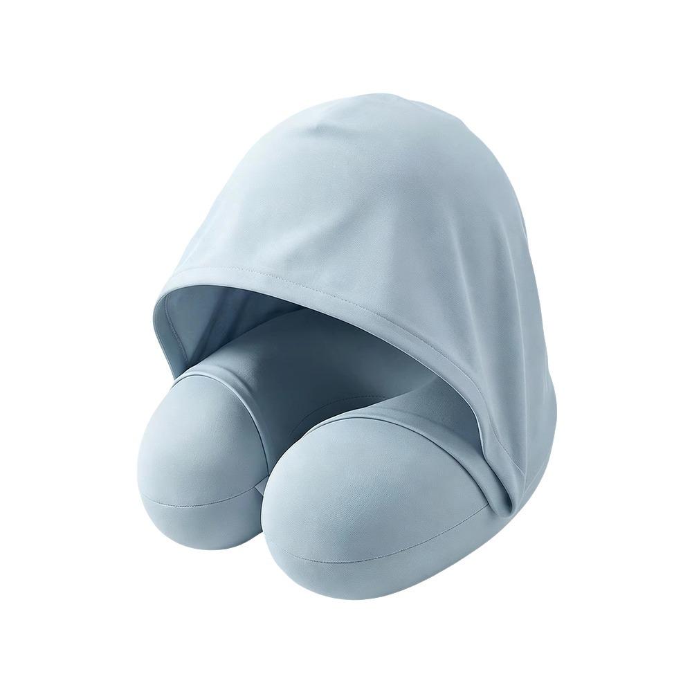 Foldable Design U-Shaped Neck Pillow Slow Rebound Hooded Neckrest Pad Long Flights
