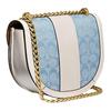 Coach Alie 21 Monogram Color Block Chain Chambray Canvas Print Leather And Fabric Saddle Bag Crossbody Small Women saddle bag C4694-B4SUX