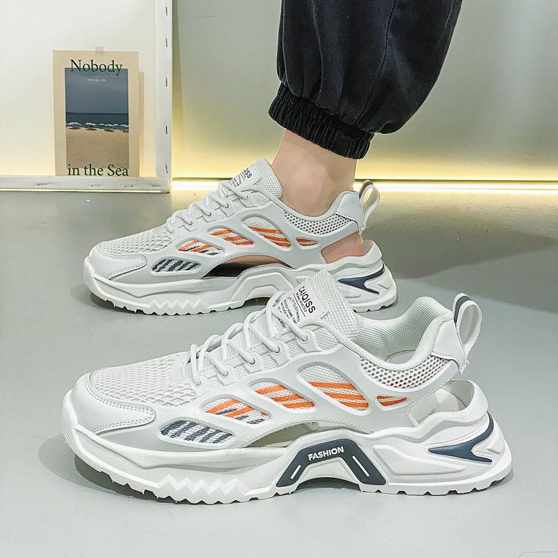 Мужские спортивные сандалии летние женские пляжные туфли белые школьные кроссовки для бега парная обувь дышащие большие размеры