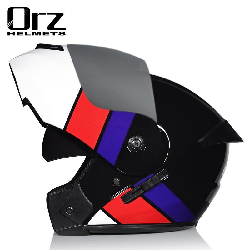 Full Face Motorcycle Helmet With Dual Visor Men Women ABS Material Ventilated Riding Gear