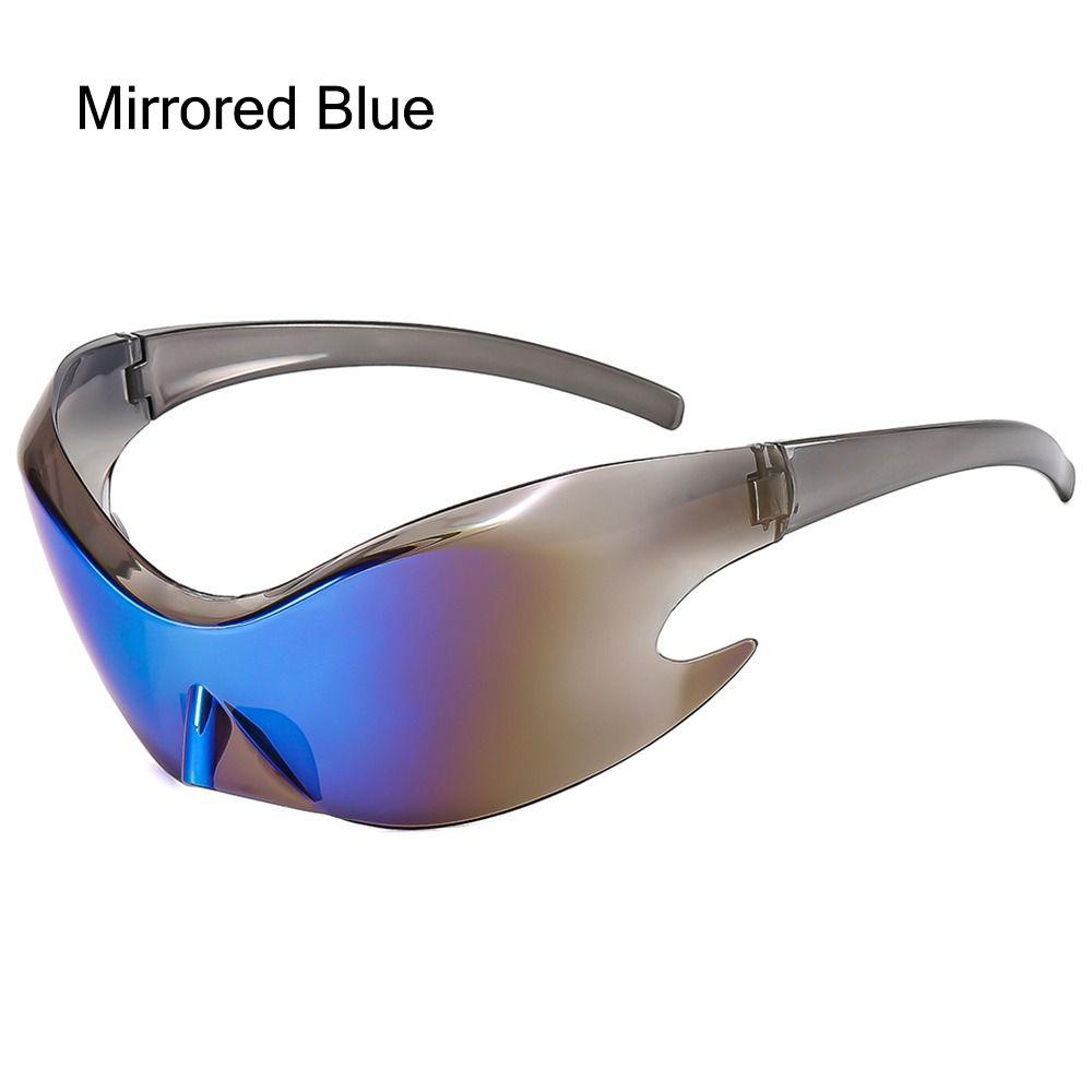 Y2K Sports Punk Sunglasses for Women Men, 2025 New Trendy Retro Wrap Around 2000's Sun Glasses Lady One-piece Steampunk