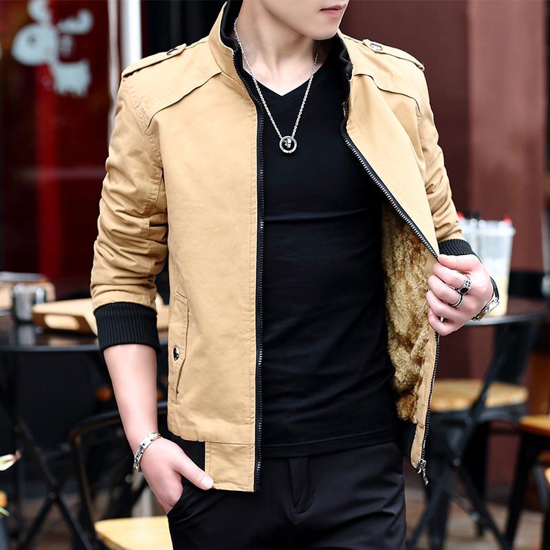 Spring And Autumn New Men'S Youth Washed Jacket, Korean Version Of Slim-Fit Pure Cotton Casual Outerwear Trend