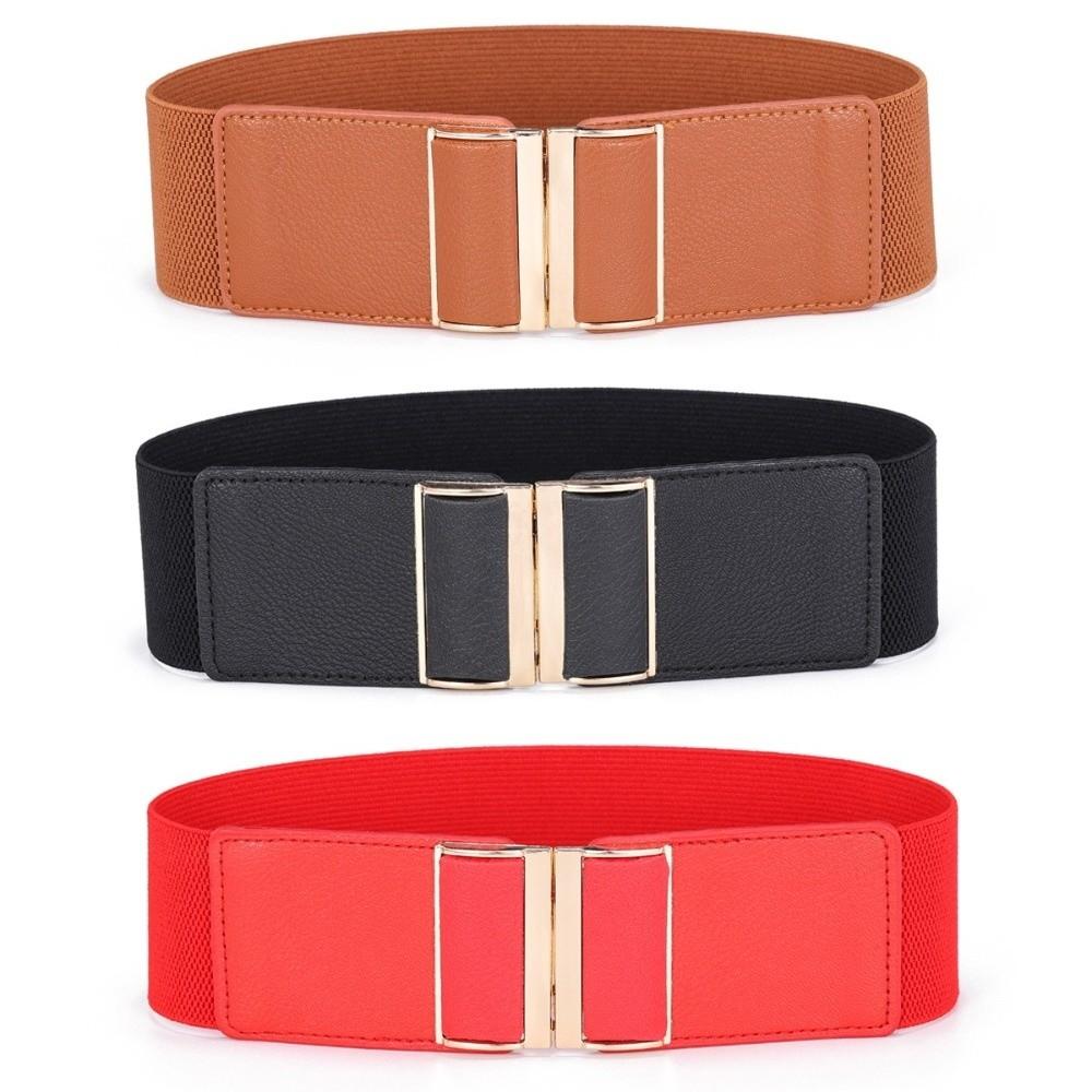 Waist Defining Elastic Wide Belts Solid Color Dress Belt Stretch Waistband Coat Accessories