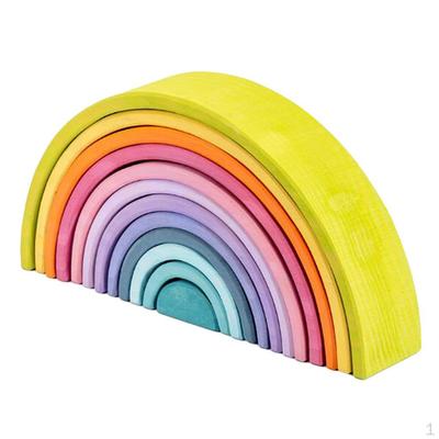 1 набор деревянных игрушек-пазлов Rainbow Building Blocks