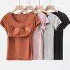 Women's Summer Padded Cup Wire-Free Short-Sleeve T-Shirt