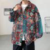Men's Korean-Style Jacquard Casual Jacket - Autumn/Winter Ethnic Yarn-Dyed Loose Fit