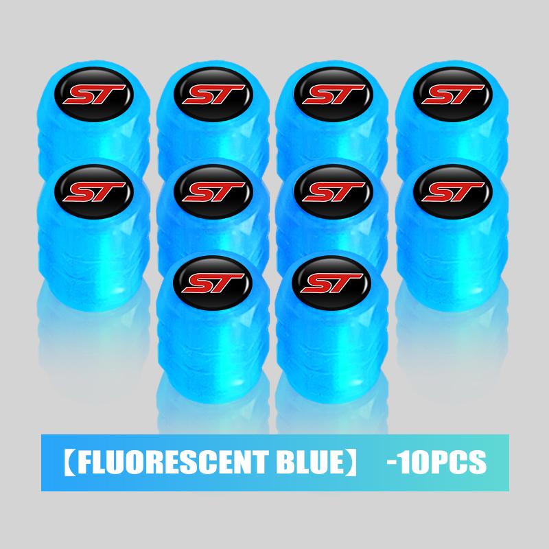 4/6/10pcs Car Tire Fluorescent Dustproof Wheel Valve Stem Caps For Ford Falcon Fusion Escape Ecosport Fusion Explorer Expedition