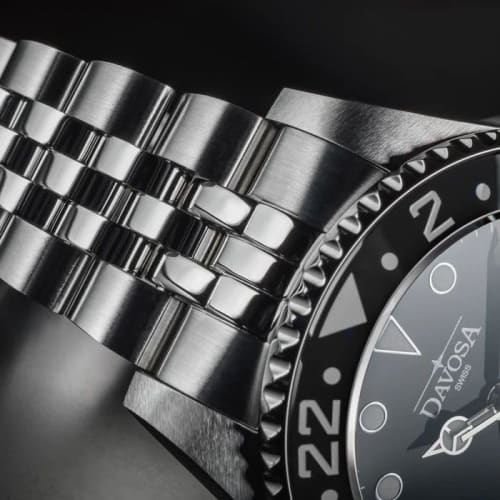 Davosa Ternos Ceramic GMT Swiss-Made Automatic Watch, 20 ATM Water Resistant, Silver, 161.590.04, Men's