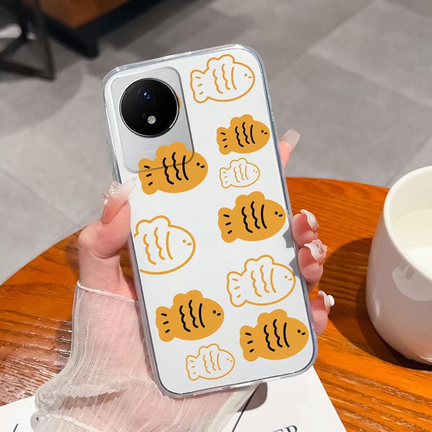 Для Vivo Y02 Y02A Y02S Y10 Y11 Y12 Y12a Y13 Y15 Y15a Y16 Y17 Y19 Прозрачный ТПУ чехол с рисунком океанического кита, противоударная задняя крышка для Vivo, силиконовый чехол для телефона