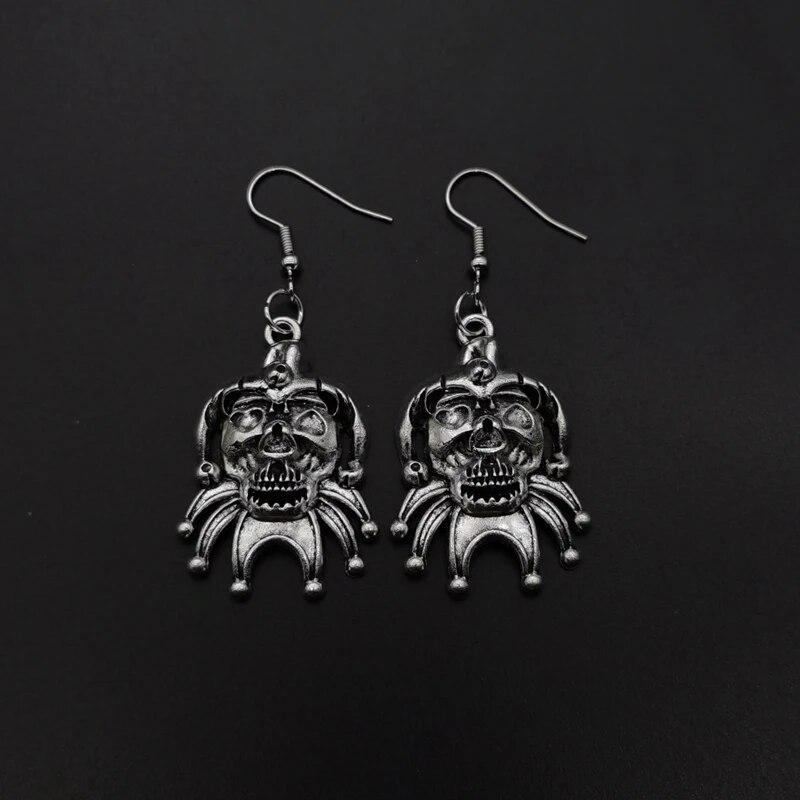 Металлические серьги-подвески в стиле панк-хип-хоп с бабочкой, черепом и цветком для мужчин и женщин, модные серьги в виде рок-креста, меча, сердца и пламени, ювелирные изделия