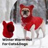 Warm Material Dog Fleece Bat Hat Adjustable Design Dog Warmer Ears Hoodie Pet Hood  Dogs Cats