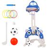 Indoor Basketball Hoop for Kids, 4-in-1 (BasketballSoccerGolfRing Toss) Adjustable Height Mini Basketball Hoop, Perfect for Indoor and Outdoor Play,