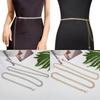Long Waist Chain Rhinestone Waistband Fashion Waist Belt for Women Dress Coat