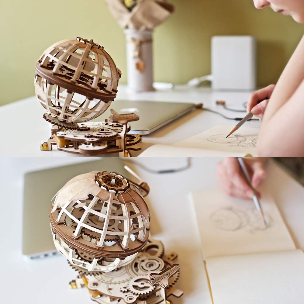Ugears Механическая Земля Деревянная Поделка Без Клея или Инструментов Легко Собрать для Взрослых Пазл, Модель, Требуется,
