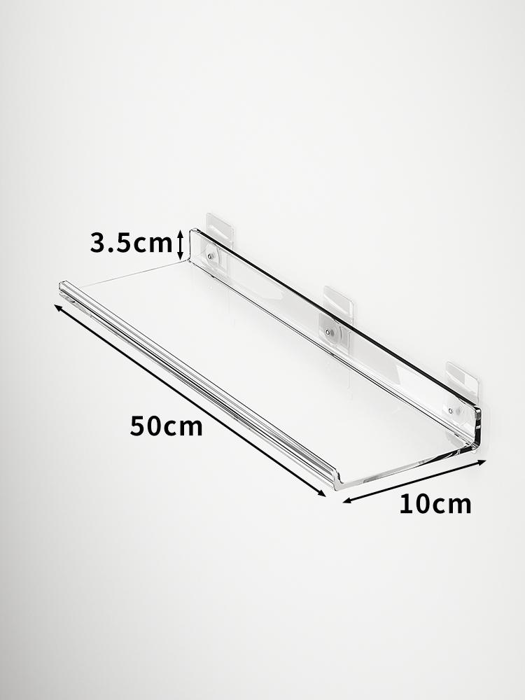 Акриловая полка для хранения Настенная панель Не нужно сверлить отверстия, Ванная комната, Ванная комната, Кухонная полка для хранения, Органическое стекло Сильный стикер
