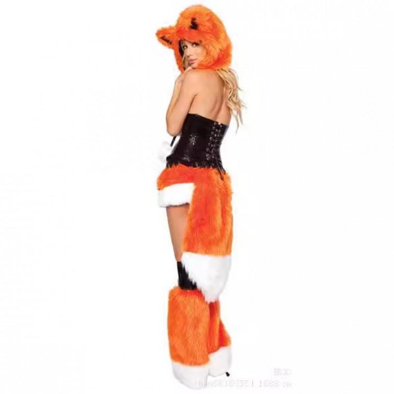 Halloween Cosplay Costume Ape Roleplay Outfit Orange With Tail Party
