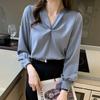 Fashion Chiffon Blouse Women Elegant Long Sleeve Womens Shirts V Neck Woman Tops Autumn Bottoming Female Clothing 30127