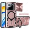 Чехол-слайдер для камеры для Xiaomi 15 Pro, чехол-броня со сдвижной шторкой для объектива, магнитным кольцом-подставкой, чехол для телефона для Xiaomi Mi 15 Capa
